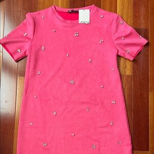 Beautiful Zara Pink Dress with Silver Embellishments